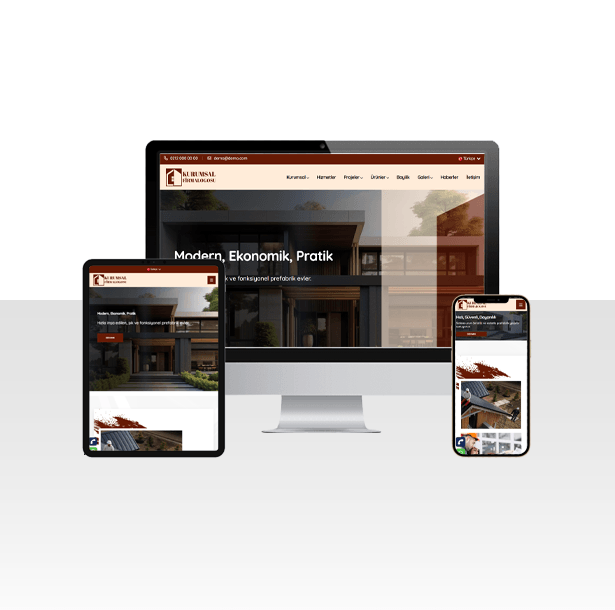 Prefabrik Firması Hazır Web Sitesi Paketi – Bordo
